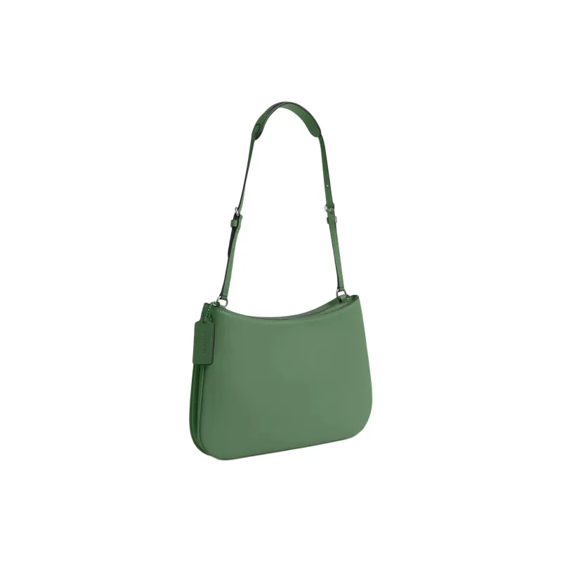 COACH Penelope Leather Handbag, Shoulder Bag Medium Size Women's Silver & Light Green-2
