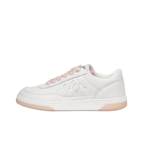 CHANEL Skateboard Shoes Women's Low-Top White/Pink