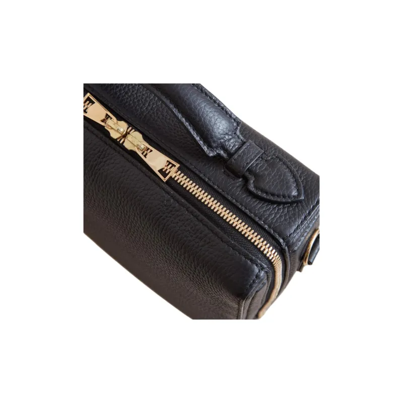 MARK CROSS Grained Calfskin Handbag Shoulder Bag Crossbody Bag Women's Black-3