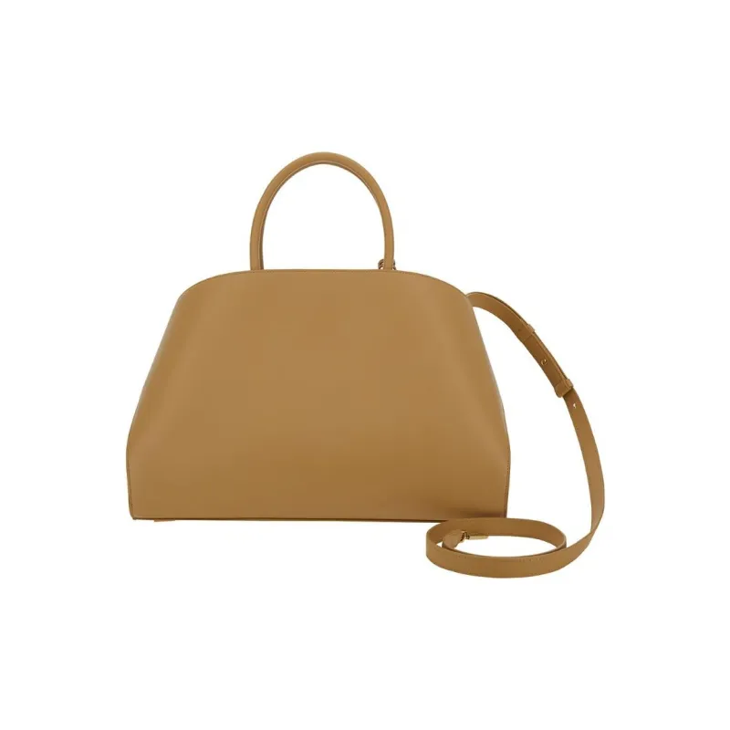 FERRAGAMO GANCINI Calfskin Shoulder Bag, Crossbody Bag, Handbag Medium Size Women's Brown-3