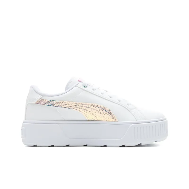PUMA Karmen Exotics Anti Slip Wear Resistant Low Top Skateboard Shoes Women's White Pink-1