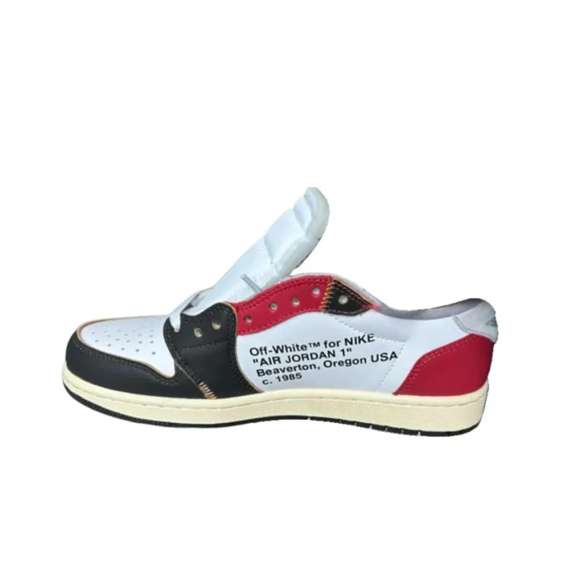 Travis Scott X Off white X Jordan Air Jordan 1 Vintage Basketball Shoes Men Low Top-2
