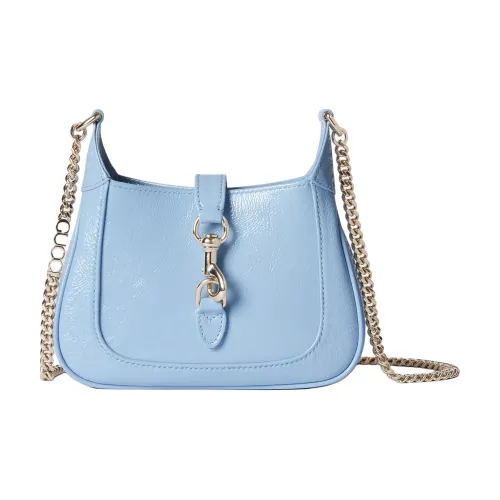 GUCCI Patent Leather Crossbody Bag Shoulder Bag Mini Women's Light Blue