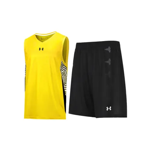 Under Armour Basketball Suits Men Yellow+Black