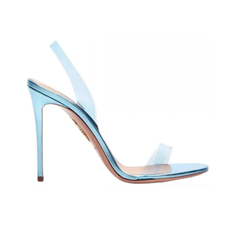 AQUAZZURA So Nude Plexi Strap Sandals Women's Blue-1