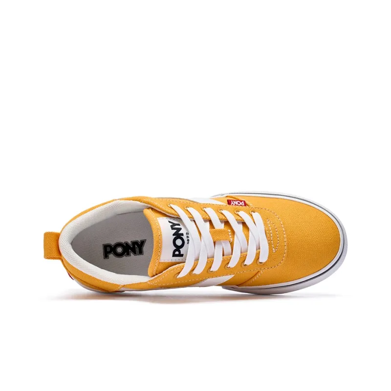 PONY SKATE Slip Resistant Cushioning Low Top Skateboard Shoes Unisex Yellow White-2