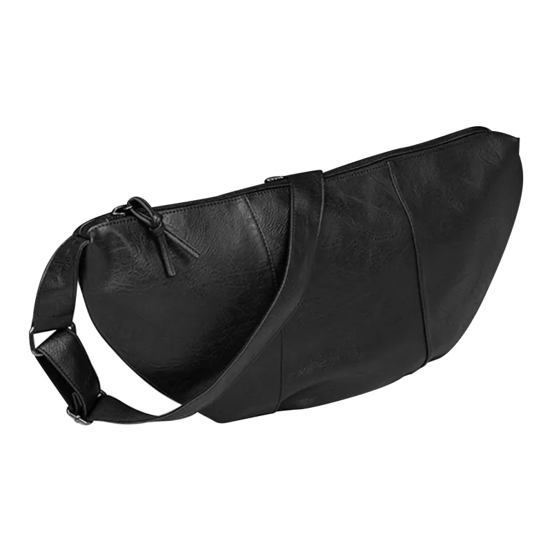 Slazenger PU Soft Leather Dumpling Bag Shoulder Bag Crossbody Bag Regular Unisex Black-1