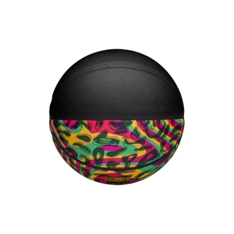 Wilson Synthetic Leather Basketball Black Multicolor Size 7 Ball Training-1