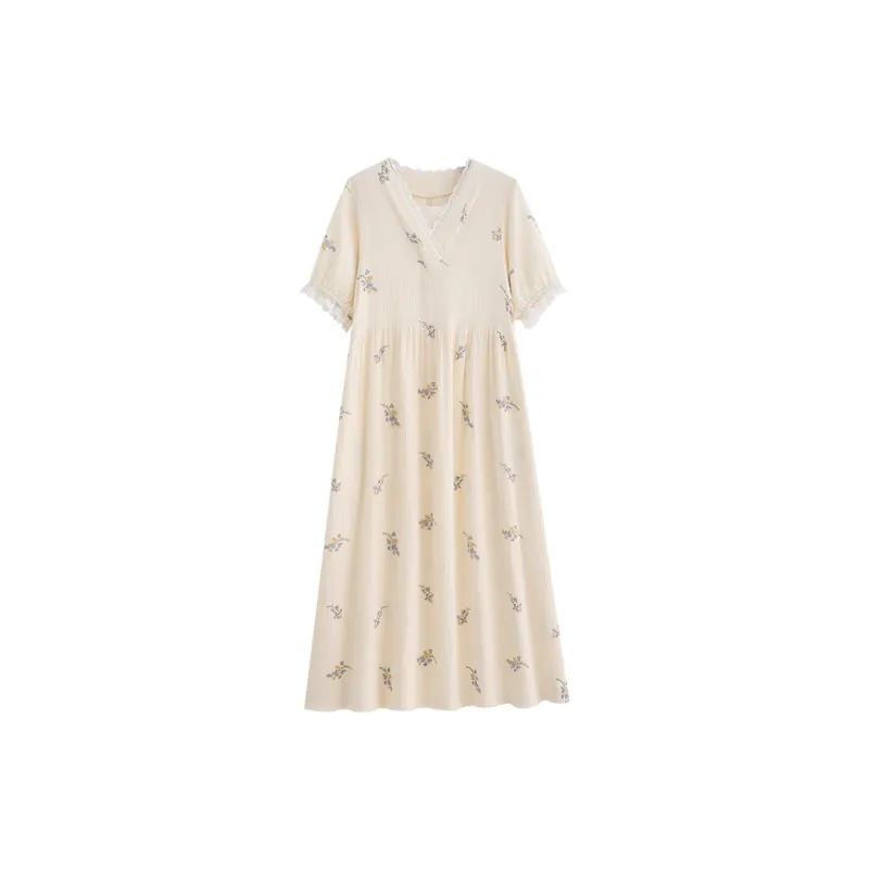 Yue Nei Nightgown Women's Cream Apricot-0