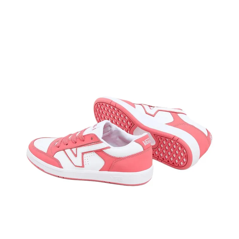 Vans Lowland Comfycush Slip Resistant Shock Absorbers Low Top Skateboard Shoes Unisex Pink White-2