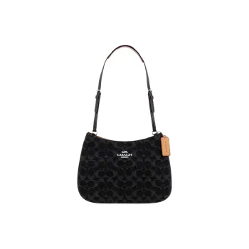 COACH Penelope Denim Handbag Shoulder Bag Women's Silver & Black