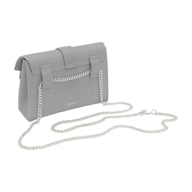 SENREVE Cow Leather One Shoulder Crossbody Fanny Pack Regular Women's Gale Gray-3