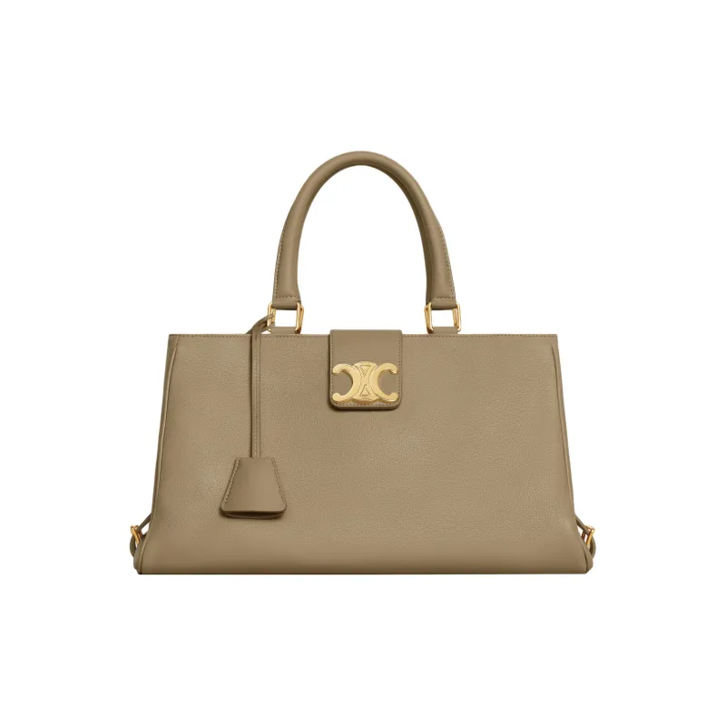 CELINE Soft Calfskin Handbag Shoulder Bag Crossbody Bag Medium Size Women's Tan-0