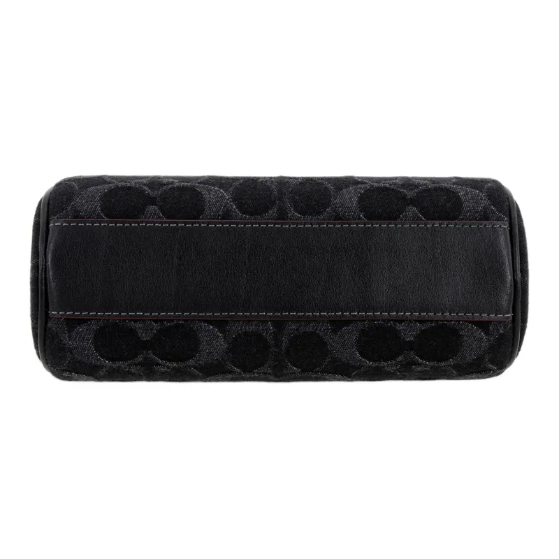 COACH Nolita Iconic Denim Smooth Leather One Shoulder Handbags Small Size Women's Black-3