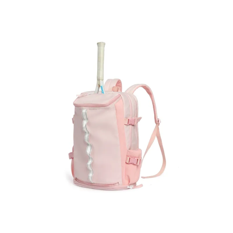 Sportsgirl Fabric Backpack Water-Resistant Lightweight Korean Style Travel Bag Large Size Unisex Ecru/Pink/Black-0