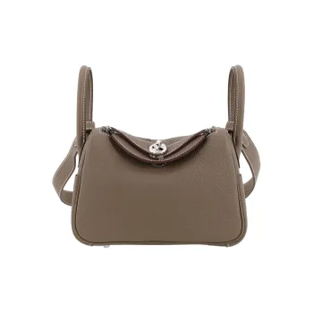 HERMES Lindy 19 Taurillon Clemence Leather Handbags Shoulder Bag Crossbody Bag Mini Women's 18 Etoupe Elephant Gray