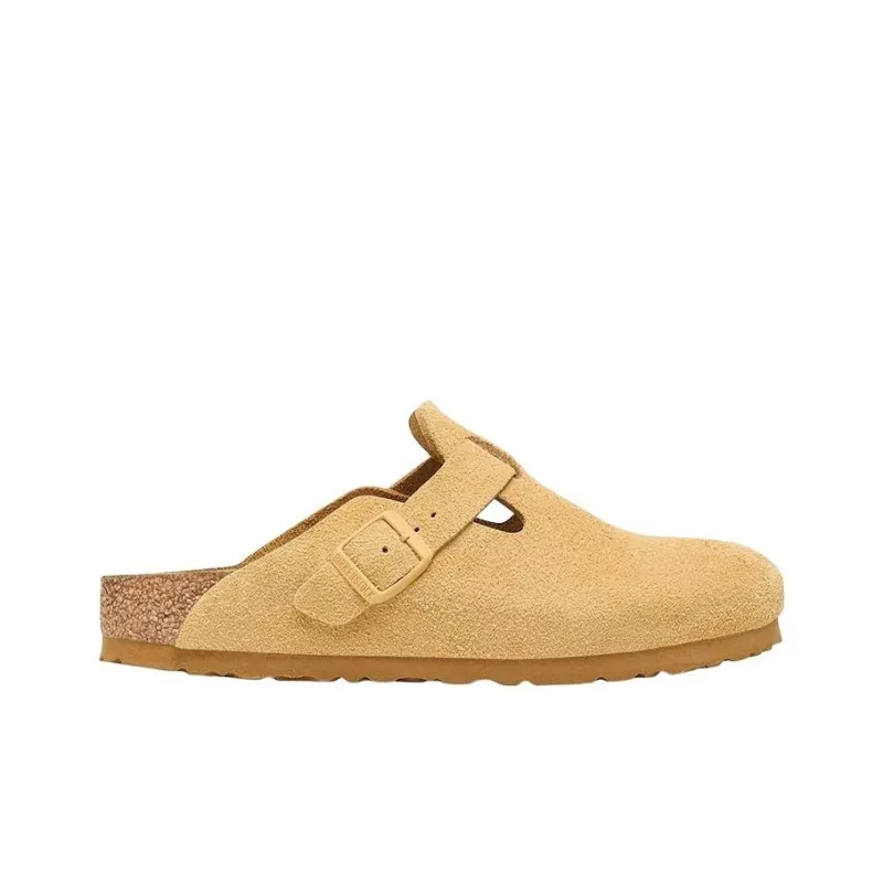 Birkenstock Boston Suede Leather Narrow 'Latte Cream' Women's-1