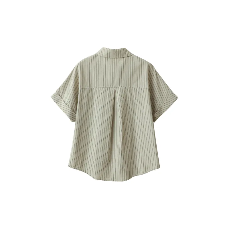 Huagaa Shirt Women's Green Stripes-1