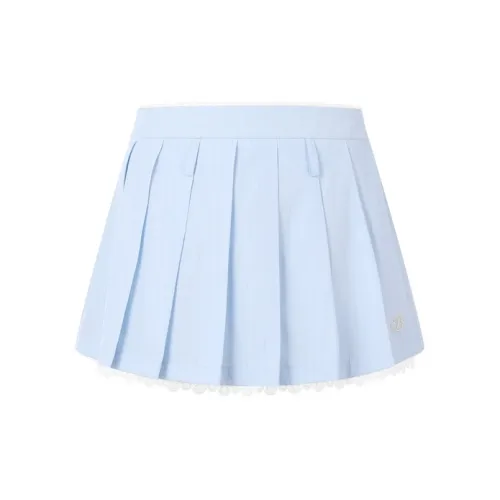 Three Quarters Casual Short Skirts Women's Blue White Stripes