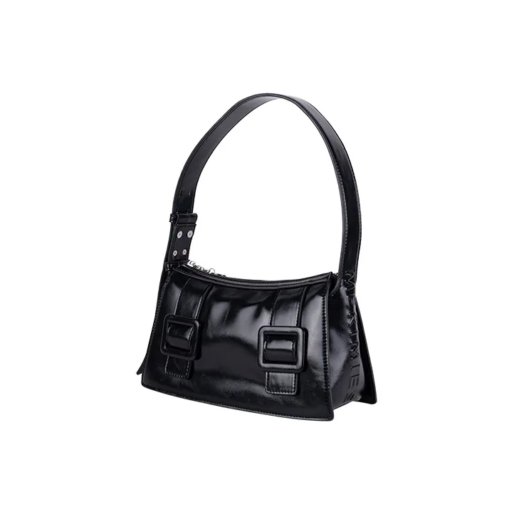 MERIMIES Artificial Leather Handbag Shoulder Bag Medium Size Women's Black-1