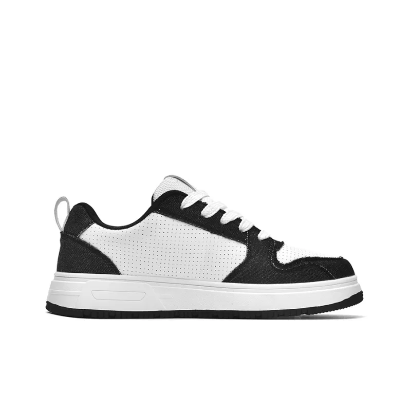 DEERWAY Cushioning Height Increasing Wear-Resistant Lightweight Slip-Resistant Low-Top Black And White Trendy Men's-13