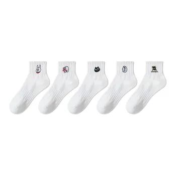 COTTON CHEESE Mid Calf Socks Men's 5 Pack