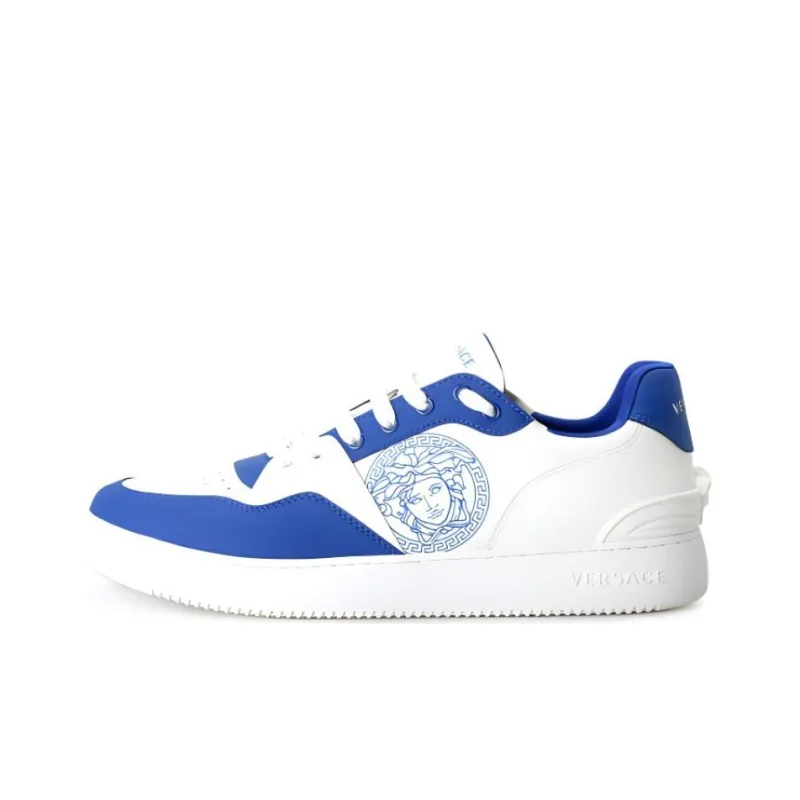 FANSIZHE Low Top Skateboard Shoes Men's White Blue-0