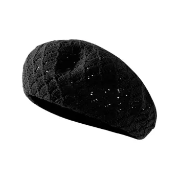 AAJF Wool Knitted Fabric Cut-Out Beret Thin British Vintage Artist Girl Friend Style Pumpkin Octagonal Cap Women's