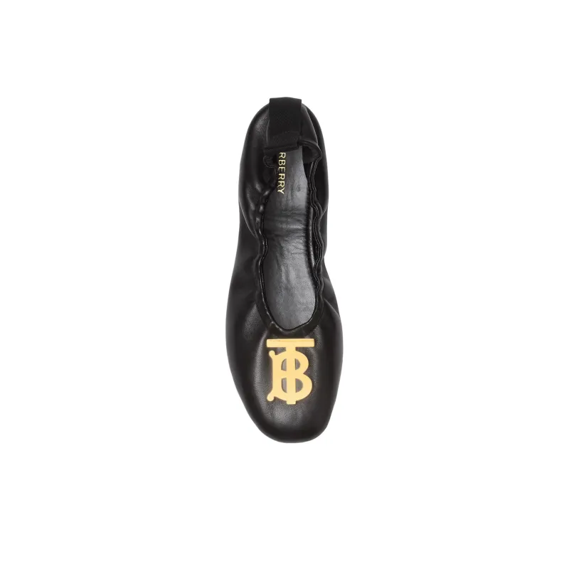 Burberry TB Logo Plaque Ballerina Flat Black Women's-4