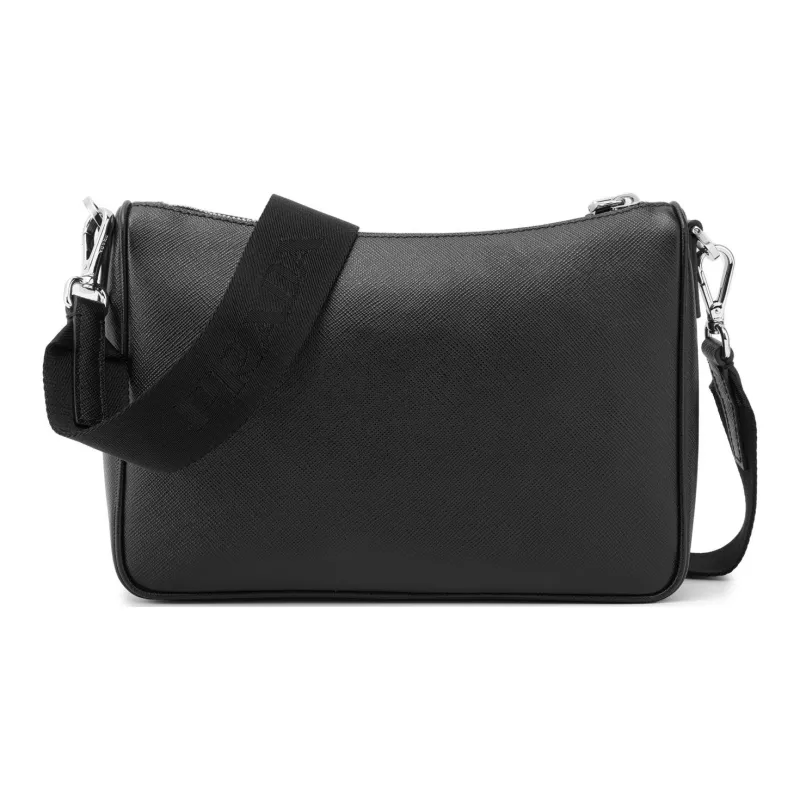 PRADA Saffiano Cross Stitch Leather Combo Bag Crossbody Bag Shoulder Bag Regular Men's Black-2