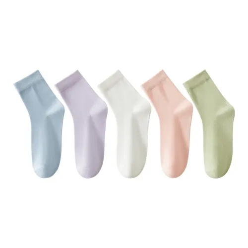 MIIOW Mid Calf Socks Women's 5 Pack