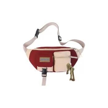 Warrior Nylon Travel One Shoulder Crossbody Sling Bag Regular Unisex Red/Green/Ecru/Black