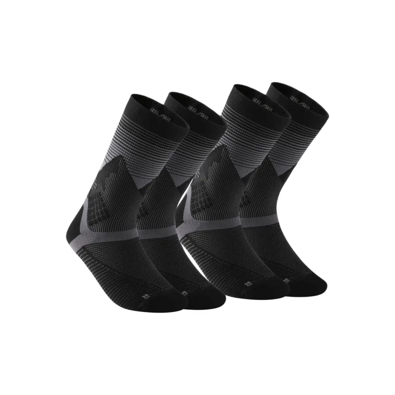 DECATHLON MH500 Knee High Socks Unisex 2 Pack Black-0
