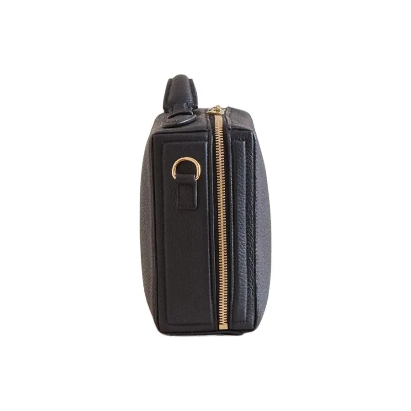 MARK CROSS Grained Calfskin Handbag Shoulder Bag Crossbody Bag Women's Black-2