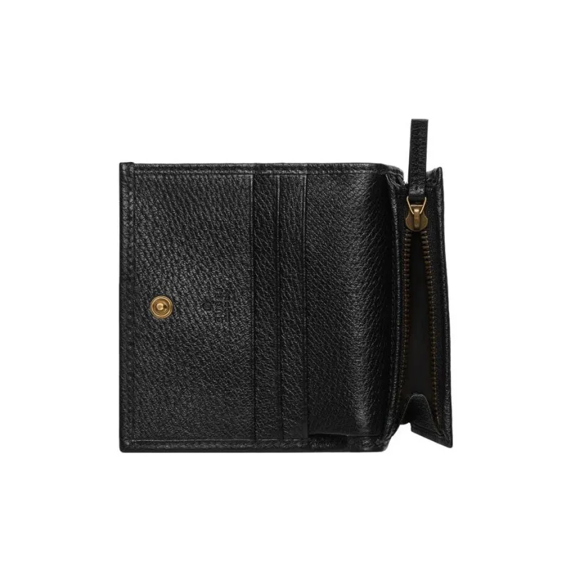 GUCCI Leather Card Slot, Card Holder, Wallet Small Size Women's Black-4