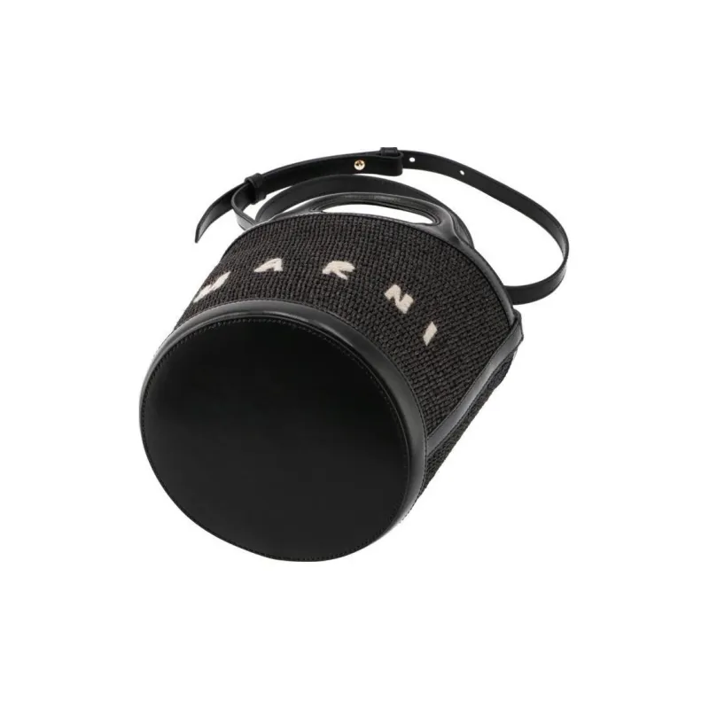 MARNI Logo Embroidered Bucket Bag-4