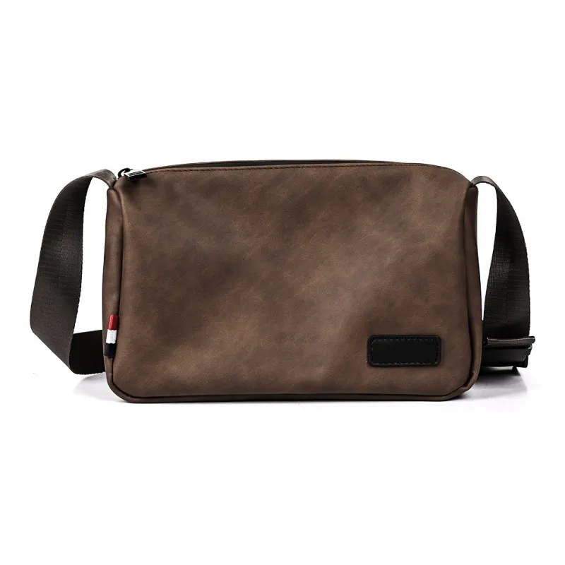 SURELAPTOP PU Envelope Bag Messenger Bag Shoulder Bag Crossbody Bag Men's Black/Coffee-5