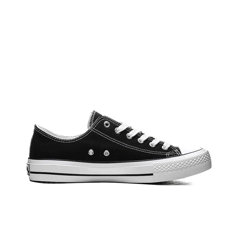 WARRIOR Canvas Shoes Unisex Low Top Black/White-1