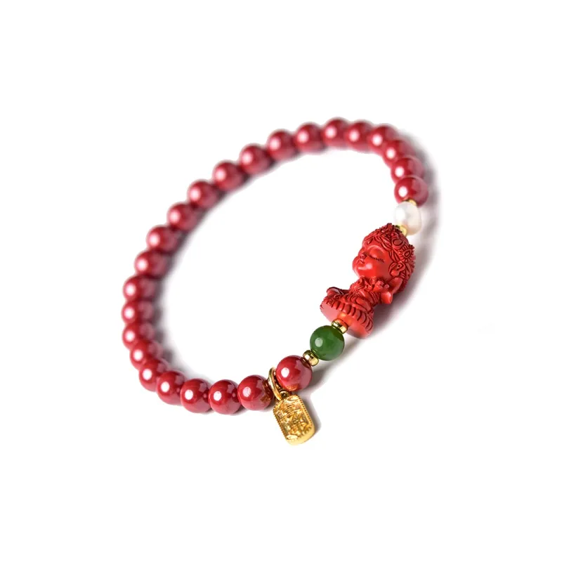 Tokai Family Reconstructed Cinnabar Jade Bracelets Unisex-4