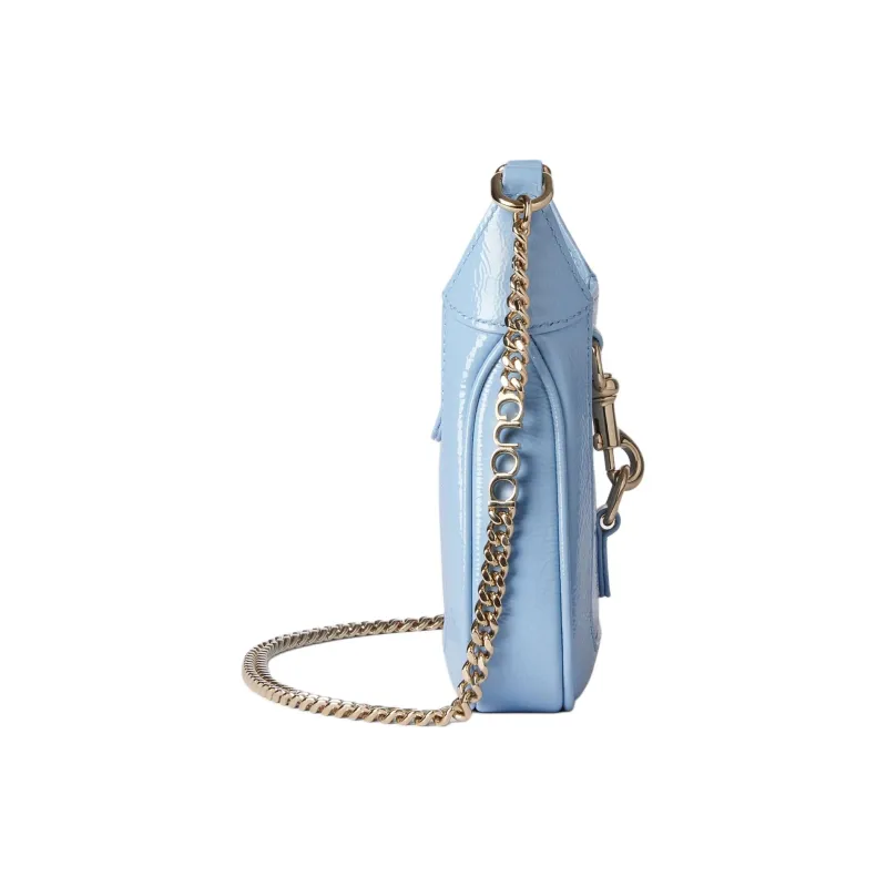 GUCCI Patent Leather Crossbody Bag Shoulder Bag Mini Women's Light Blue-2
