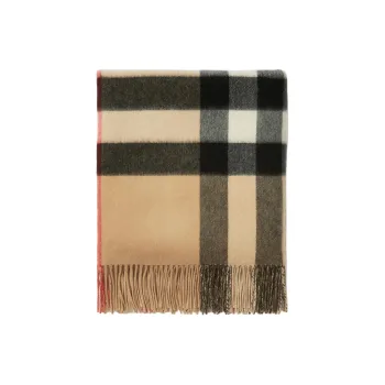Burberry Checked Fringed-Edge Scarf