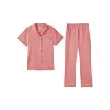 [Short-Sleeved Shirt and Pants Clothing Sets]Brick Red