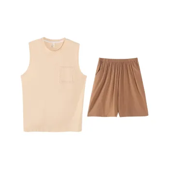 CHUDUAN Pajama Set Men's Tea Brown