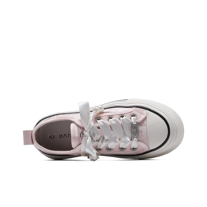 KEJIANNI Anti-Slip And Wear-Resistant Lightweight Height Increasing Low-Top Canvas Shoes Women's-14