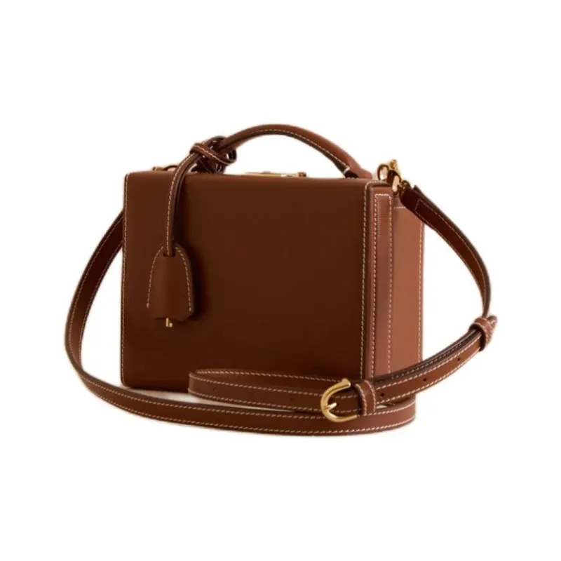 MARK CROSS Calfskin Shoulder Bag Crossbody Bag Handbag Women's Brown-1