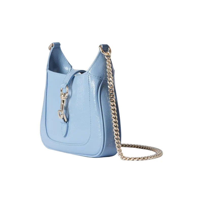 GUCCI Patent Leather Crossbody Bag Shoulder Bag Mini Women's Light Blue-1