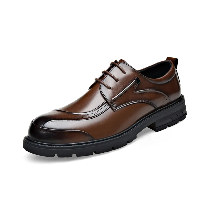 XIAOTOULANG Dress Shoes Men Low Top Black/Brown-12