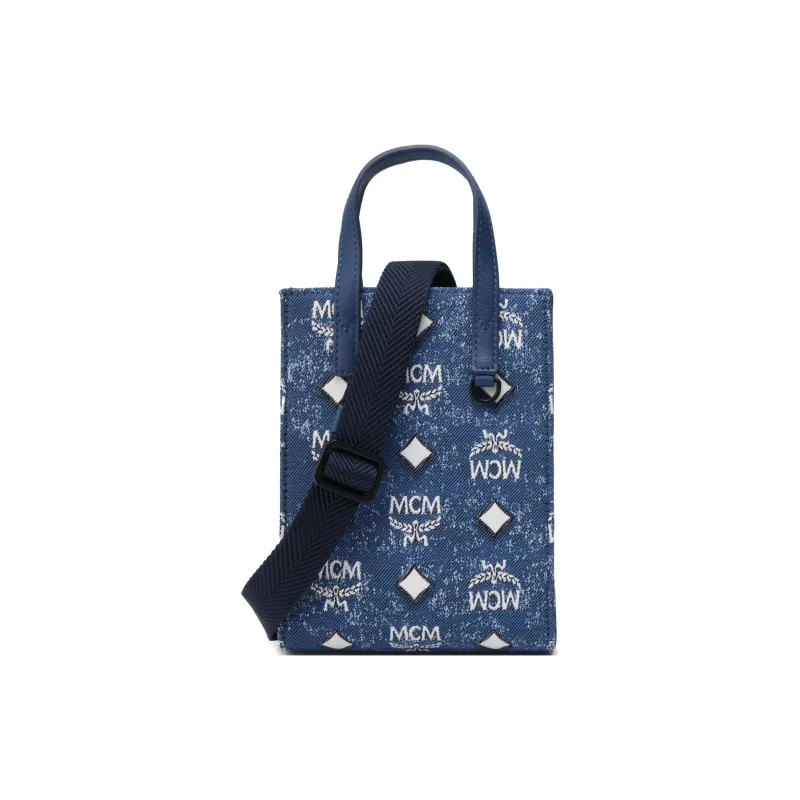 MCM Aren Jacquard With Leather Tote Bag, Shopping Bag, Shoulder Bag, Crossbody Bag, Handbag Women's-0