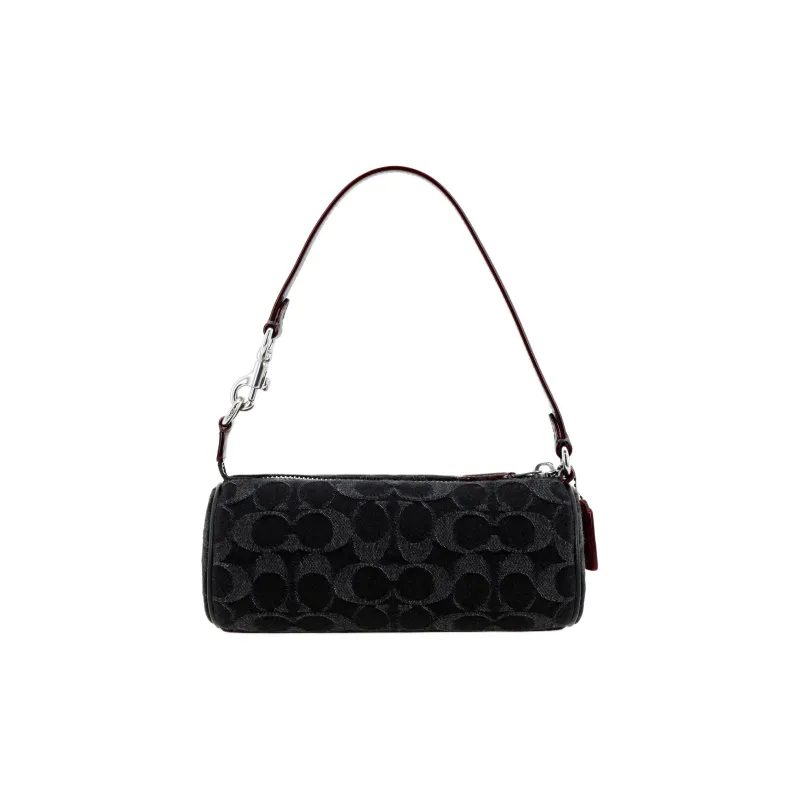 COACH Nolita Iconic Denim Smooth Leather One Shoulder Handbags Small Size Women's Black-2