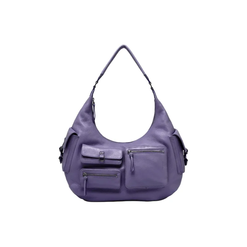 Blumarine Buffalo Leather Handbag Shoulder Bag Women's Purple-0